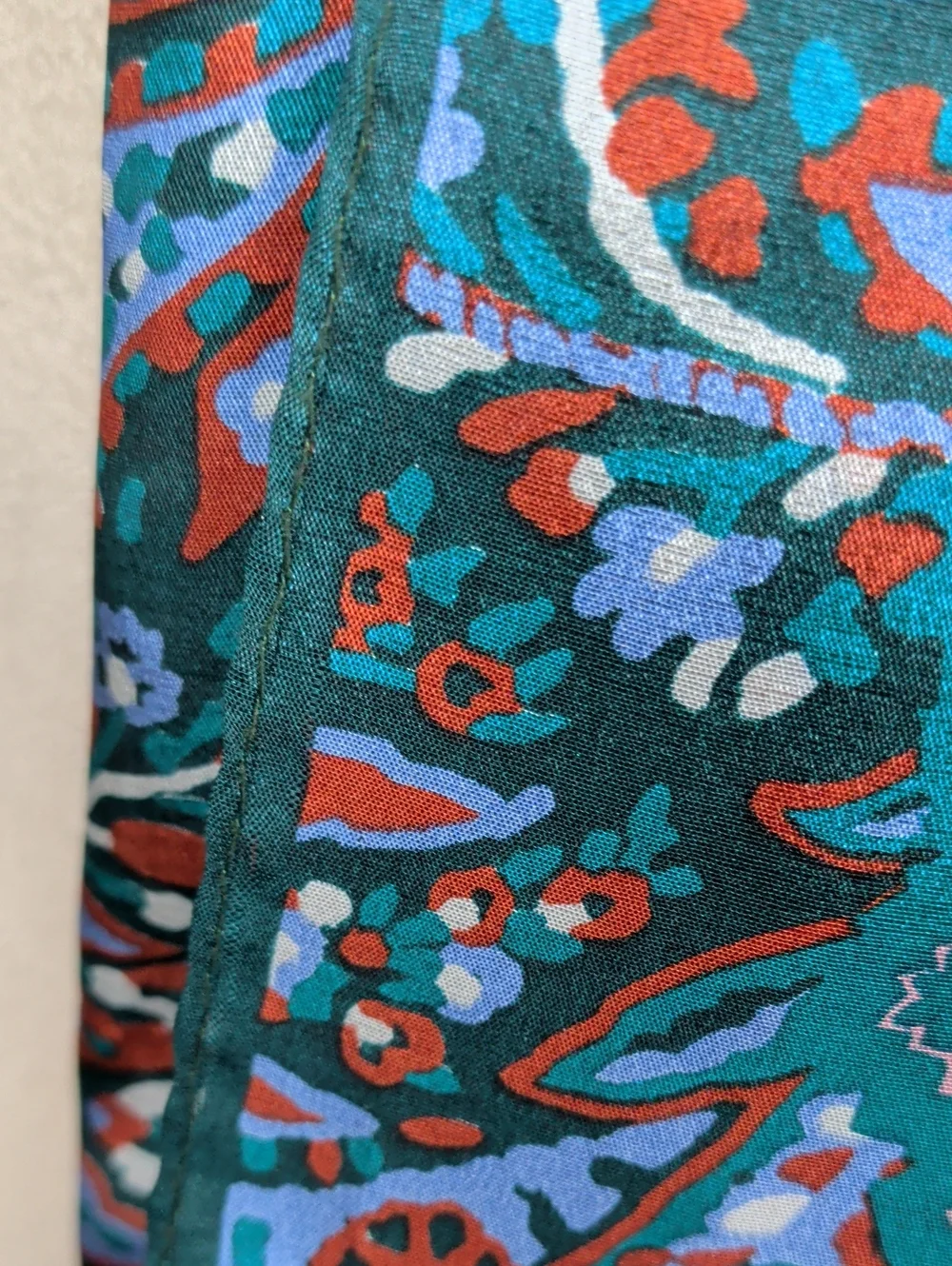 Vintage 80s Silk Honey Scarf Pink & Teal Floral Elegant Rectangle 53